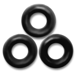 3-Pack Jumbo Non-Vibrating Penis Rings - Black