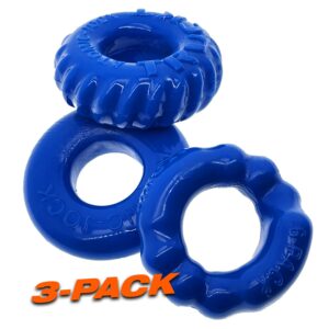 Non-Vibrating Penis Ring 3pk - Pool Blue