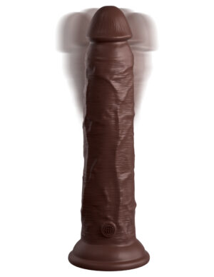 Vibrating Dildo Dual Density with Remote - Brown