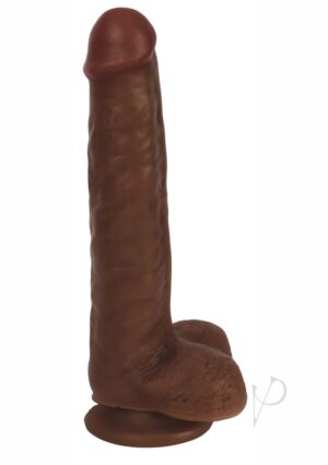 Slim Dildo With balls 8 inches - Chocolate