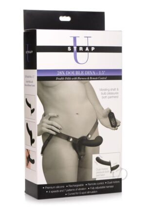 Strap U 28x Dbl Dildo Harness W/rc Black