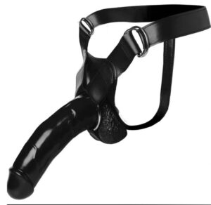 Wide Band Strap On Harness - Black