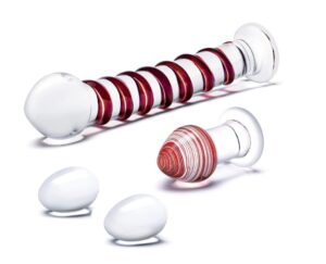 Mr. Swirly Glass Butt Plug Set With Kegal Balls