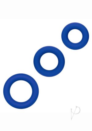 Silicone Non-Vibrating Penis Ring Set – Blue