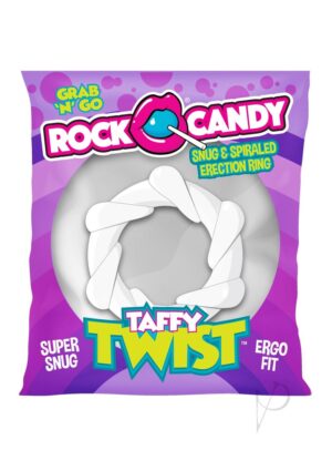 Cock Ring Rock Candy Textured Taffy Twist White