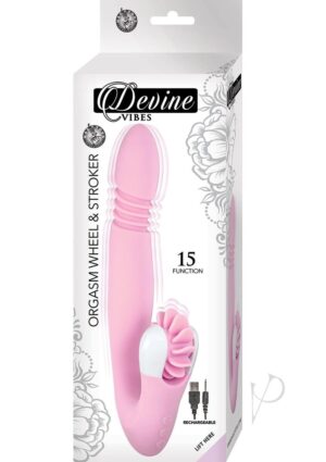 Wheel and Stroker Thrusting Vibrator Pink