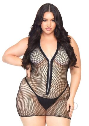 Halter Mini Dress 1x-2x Black