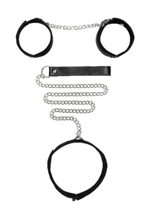 Sex Collar and Leash Handcuffs Blk