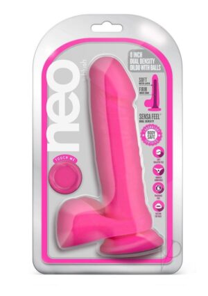 Dual Density Dildo Neon Pink