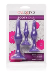Booty Call Booty Trainer Kit Silicone Butt Plugs Purple 3 Assorted Sizes
