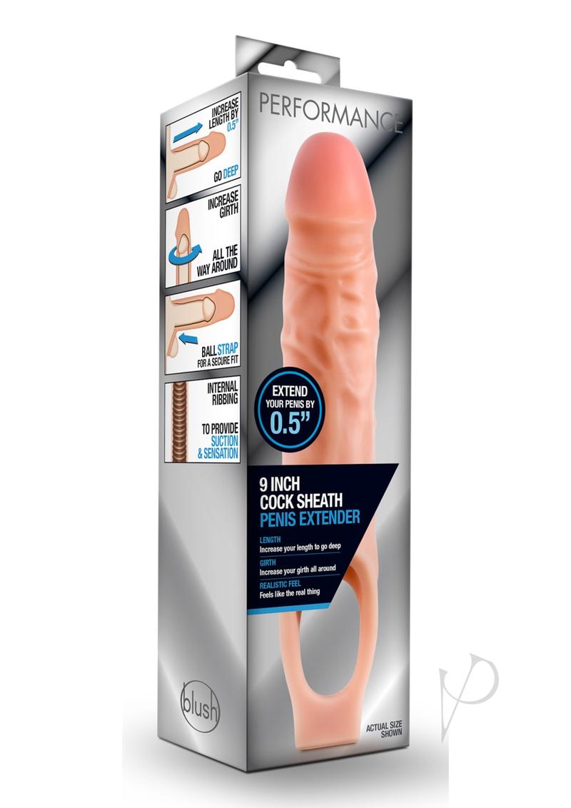 Perform Cock Sheath Realistic Penis Sleeve With Ball Strap 9 Inch -  Orgasmic Deals