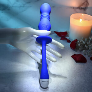 Silicone Thrusting Anal Vibrator Blue