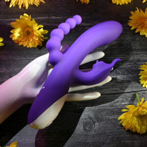 Lick Me Triple Rabbit Vibrator Purple