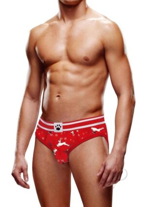 Printed Reindeer Brief Lingerie Male Underwear XS