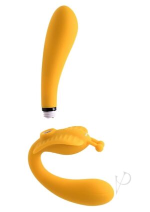 Strapless Strap On Vibrator Silicone Rechargeable Vibrator Yellow