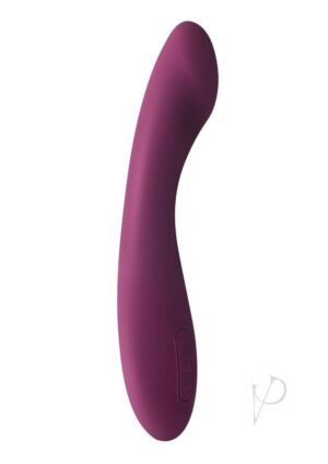 Rechargeable Curved Silicone G-Spot and Clitoral Vibrator Purple