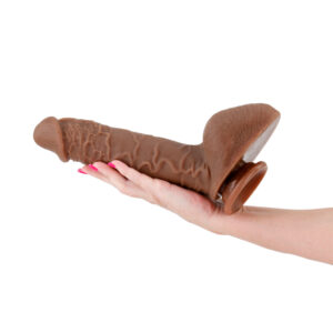 Massive Cock Suction Cup Dual Density Dildo Chocolate