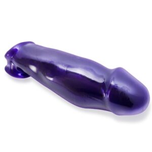 Thick Rubbery Male Penis Extender - Eggplant