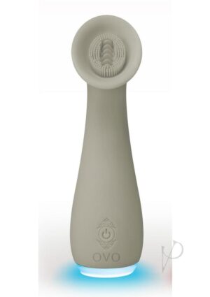 Textured Powerful Silicone Rechargeable Vibrator – Gray