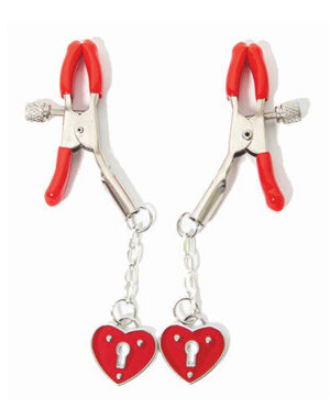 Sexy Af Nipple Clamps Red Hearts