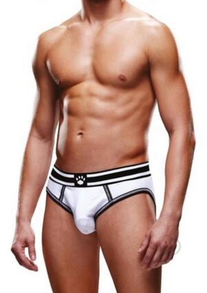 Sexy Clothing Men Open Back Brief Black White XL