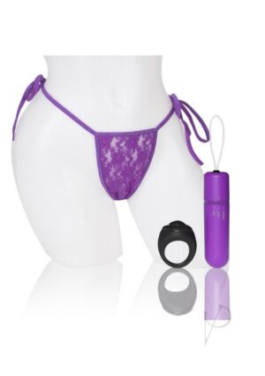 Vibrating Panty Set with Remote Control Ring Grape