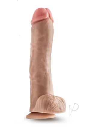 Huge Realistic Pegging Cock 11.5 Inch Big Dildo with Balls - Beige