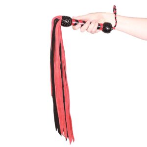 33 inches Flogger Spanker and Sex Tickler Black Red