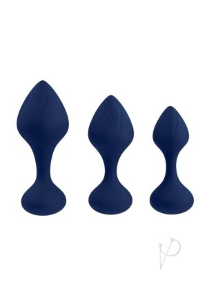 Girthy Anal Training Kit Silicone Butt Plugs Navy