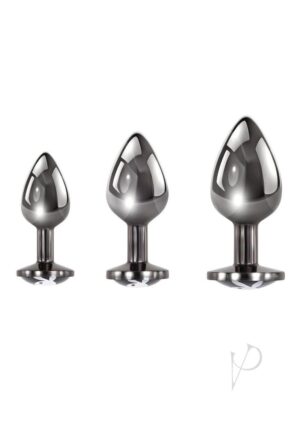 Anal Training Kit Metal Butt Plug Set Hematite