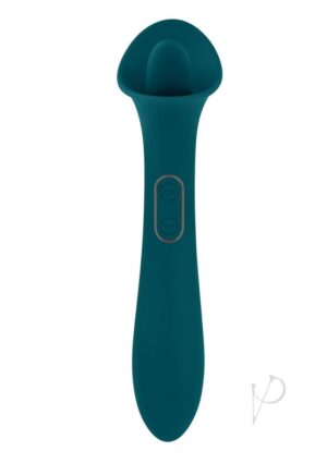 Dual-Ended Flicking Oral Sex Vibrator- Deep Teal