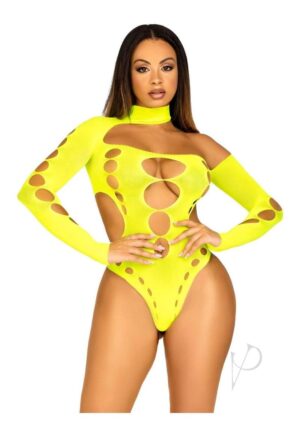 Seamles Asymmetric Thong Bodysuit Os Ylw