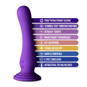 Curved Silicone G-spot Vibrator Plum