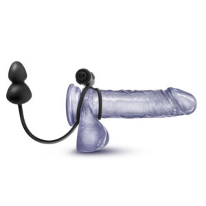 Silicone Butt Plug with Vibrating Penis Ring