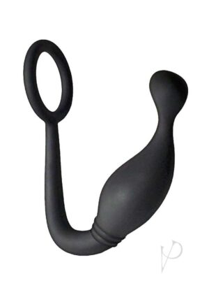 Silicone Non-Vibrating Penis Ring & Butt Plug Black