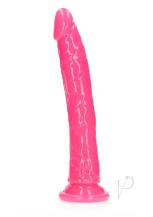 Glow-in-the-Dark Strap On Compatible Big Dildo With Suction Cup Pink