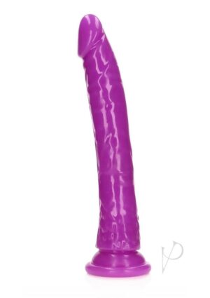 Glow-in-the-Dark Strap On Compatible Big Dildo With Suction Cup Purple