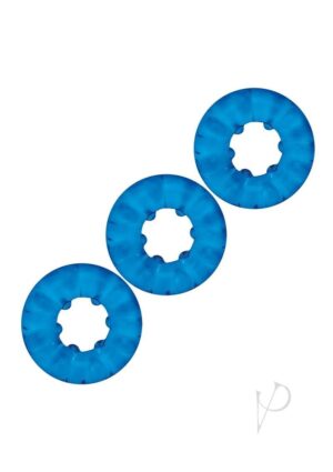 Stimulator Non-Vibrating Penis Ring - 3pk Blue