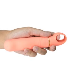 G Spot Stimulation Loop Handle Silicone Vibrator - Coral