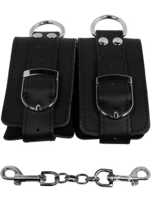 Bondage Gear Fur Lined Leather Wrist Cuffs