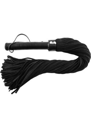 Suede Flogger with Leather Handle Black