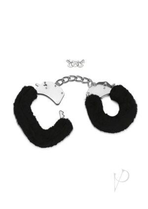 Furry Wrist Metal Handcuffs Sex Restraints - Black