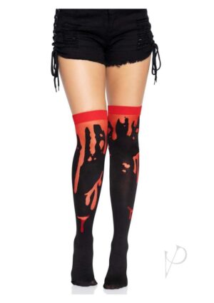 Hosiery Thigh High Stockings Os Red