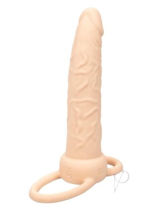 Vibrating Probe Rechargeable Double Penetration Toy - Ivory