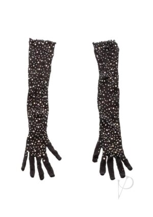 Full Length Breathable Rhinestones Gloves One size Black