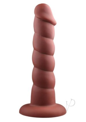 9.5 Inch Swirled Chocolate Toned Silicone Dildo