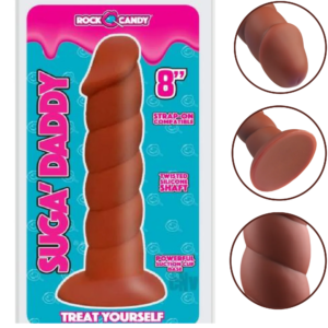 Twisted Thick Dildo Dong With Suction Cup Brown