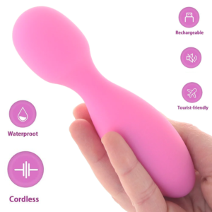 Silicone Discreet Massage Wand Vibrator - Pink