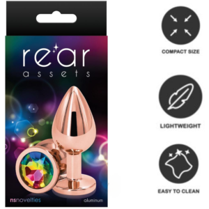 Jeweled Butt Plug Anal Toy Medium - Rainbow