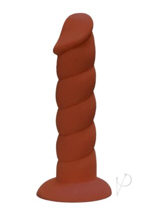 Flexible Swirled Chocolate Silicone Dildo Brown